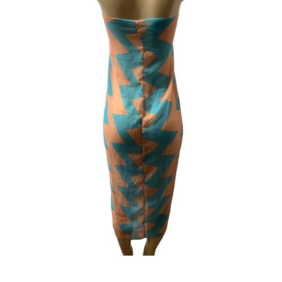 Stylish Blue and Peach Women's Swim Cover-Up One Size - Picture 4 of 5